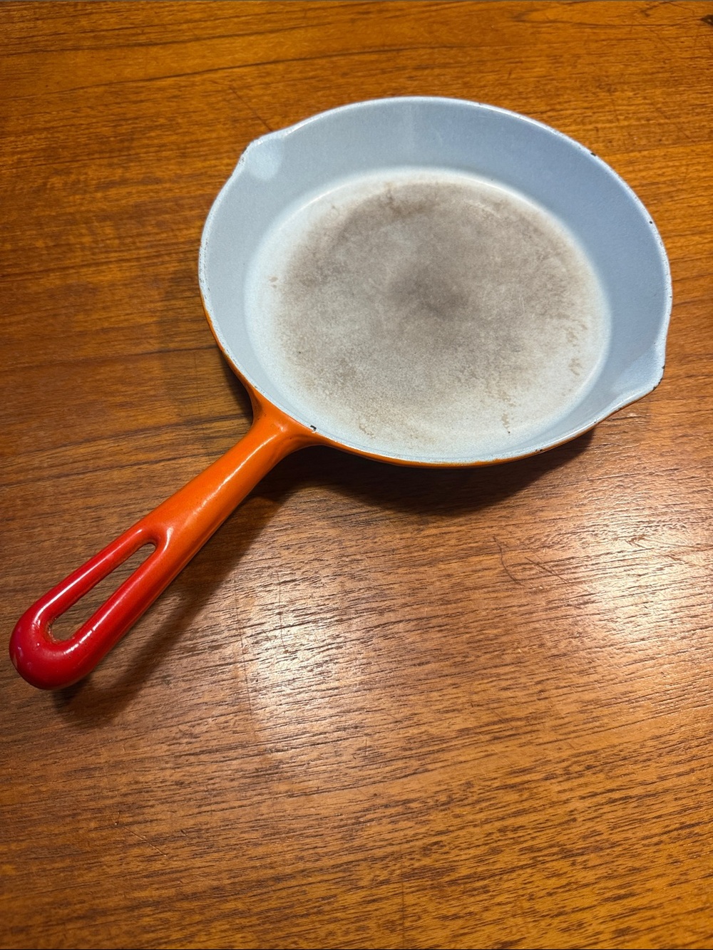 Vintage Japan Orange Ceramic-Coated Skillet Pan - Home Kitchen